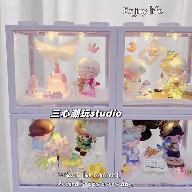 Pop Mart DIMOO Dream Inside Dream Outside Blind Box Scene Layout Decoration Landscape Miniature Props Diy Storage Box