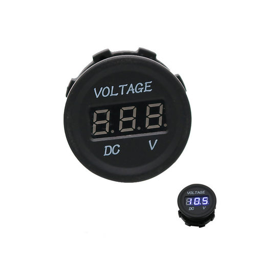 改装汽车电瓶防水电压表测量电流表车载蓝灯电压检测12V-24V - 图3
