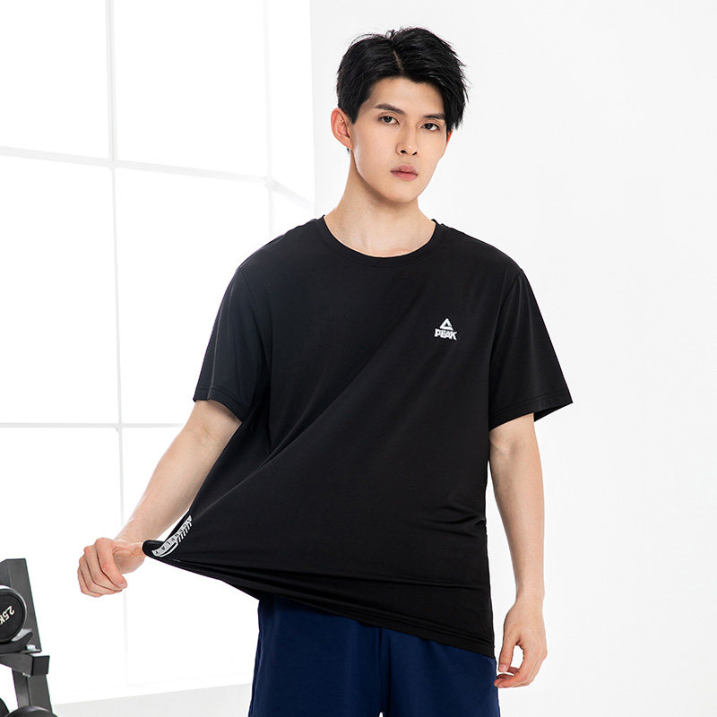 匹克正品官网皮克圆领短t恤男士秋季新款简约休闲上衣多色透气宽
