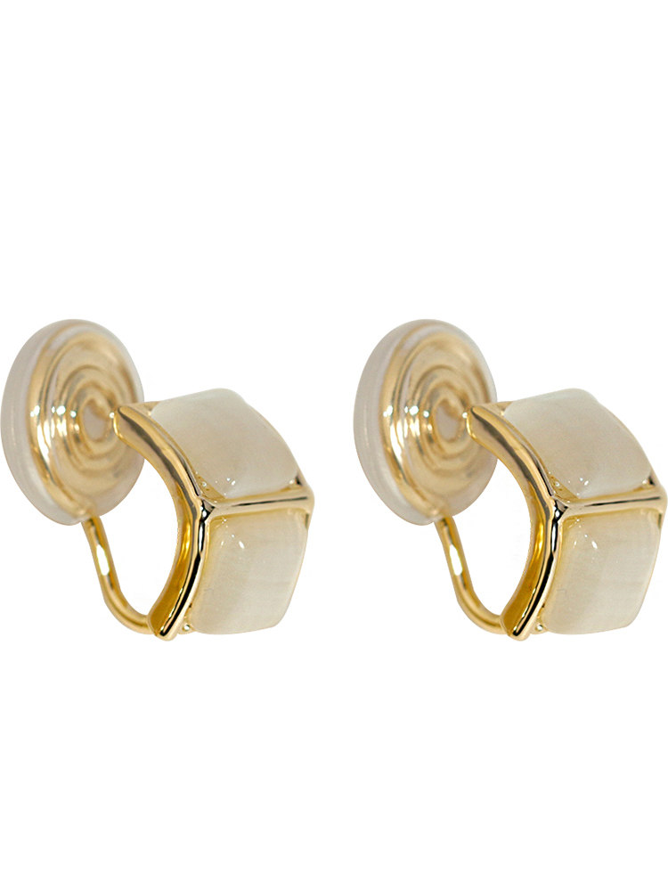 无耳洞简约小巧猫眼几何蚊香盘耳夹时尚气质方形女耳饰设计感个性,淘宝优惠券,粉丝福利购,淘宝优惠卷