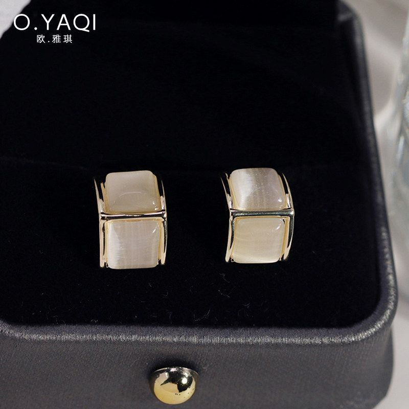 无耳洞简约小巧猫眼几何蚊香盘耳夹时尚气质方形女耳饰设计感个性,淘宝优惠券,粉丝福利购,淘宝优惠卷