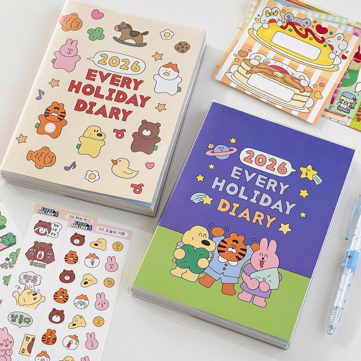 韩系卡通2026可爱卡通7321日程本计划pvc彩色内页手账记事日记本,淘宝优惠券,粉丝福利购,淘宝优惠卷