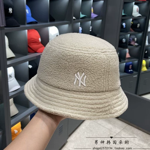 Корейская команда MLB Hat Ny Yangji, держащая в ягненке ягненка Winter New Casual Basin, письма, мужчины и женщины