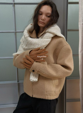 wearable Amy韩代 26FW 东大门 洋气加绒 分趾皮手套 露 保暖百搭
