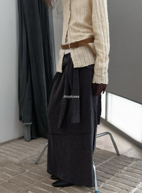 wearable Amy韩代 26fw 东大门 复古麂皮 翻毛 皮带腰带 洋气百搭