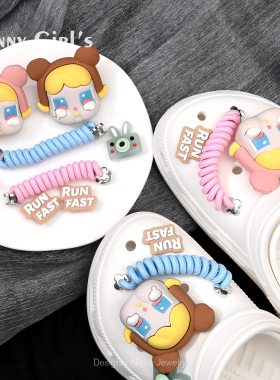哭娃相机立体鞋花可拆卸CROCS