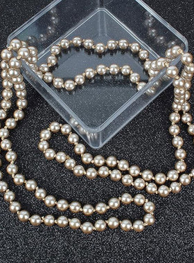 旗左 珍珠项链长款颈链多圈夜上海走秀礼服旗袍配饰奥黛丽赫本