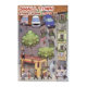 New 14.0 small town street scene series miniature scene landscaping stickers mini decompressed handmade stickers 2.5D landscaping
