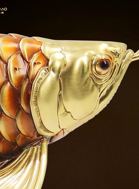 速发新中式装铜金摆鱼客厅玄关电视柜龙件办公室桌面全饰乔迁开