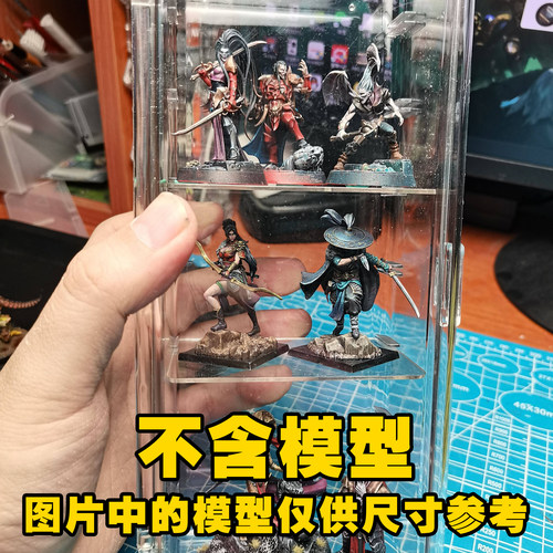 安云战锤40K 桌游 微缩模型 战锤 桌面迷你展示柜 棋子防尘收纳盒 - 图3