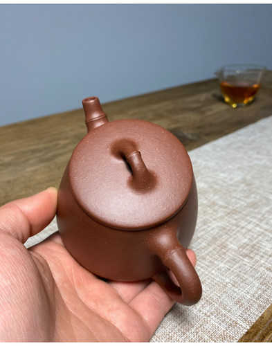 宜兴紫砂壶泡茶壶茶具养生壶全手工壶原矿底槽青270CC禅竹石瓢壶 - 图1