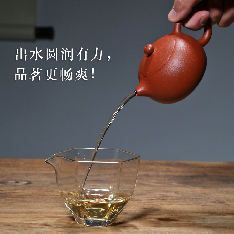 宜兴紫砂壶茶壶茶具吴娟华原矿梨皮朱泥全手工180CC卡盖小品西施-图2