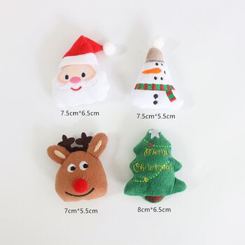 (Christmas Style 3) Cartoon Plush Santa Claus Snowman Elk Brooch Bag Accessories Shoes and Socks Accessories