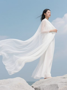 2025新款春秋长款丝巾女3米超大薄围巾防晒百搭大红色沙滩巾拍照