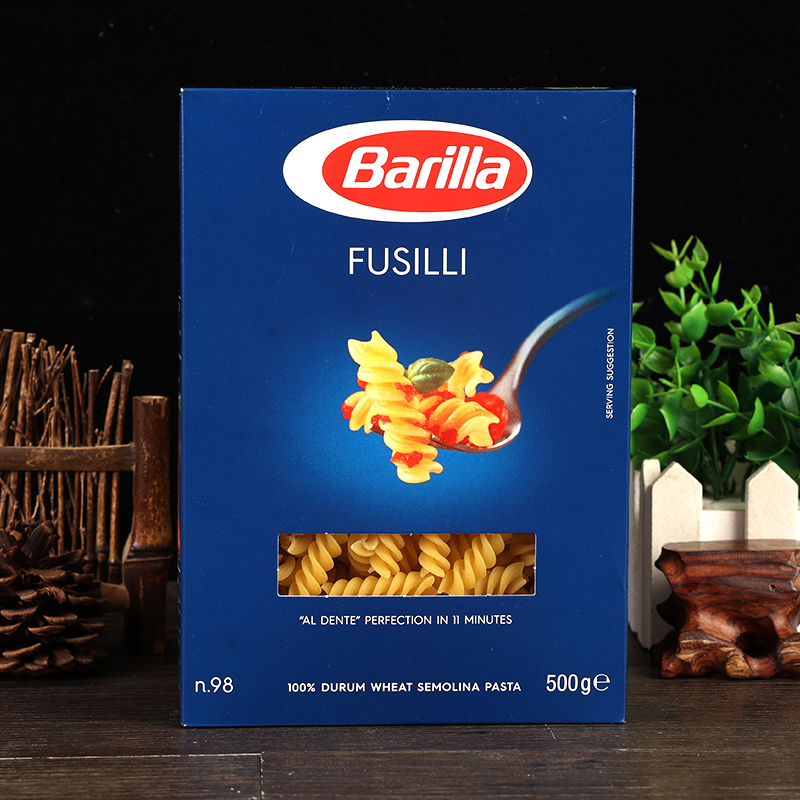 5盒包邮 进口Barilla百味来98#螺旋形意大利面500g意粉低脂意面条 - 图0