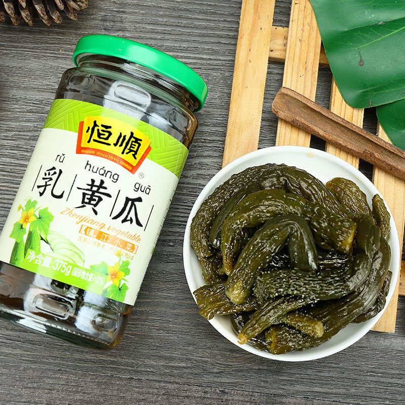 恒顺酱菜乳黄瓜375g*3瓶装甜脆酱黄瓜腌制泡菜咸菜爽口小菜下饭菜 - 图0