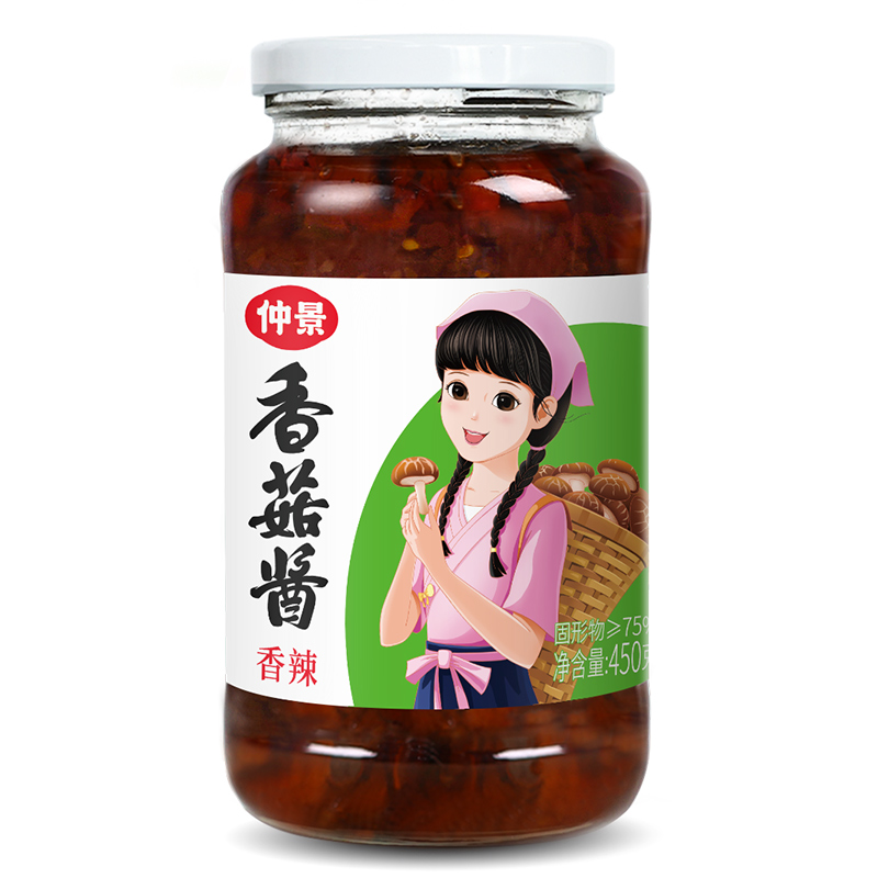 仲景香菇酱450g230g原味奥尔良香辣1kg大袋蘑菇拌饭夹馍拌面下饭 - 图2