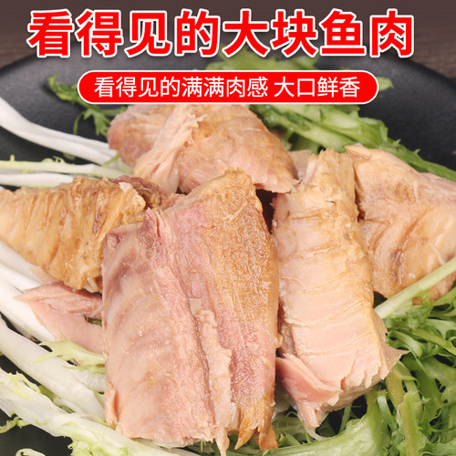 丽仕水浸金枪鱼罐头185g*10 即食吞拿鱼沙律饭团面包披萨寿司材料 - 图0