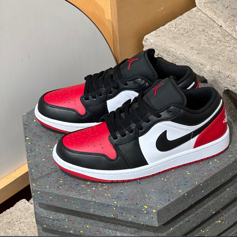 Air Jordan 1 Low AJ1黑红脚趾男子低帮篮球鞋板鞋 553558-161-图0