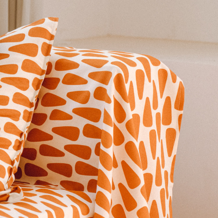 CastleGarden加厚印花单双人三人位沙发盖巾全盖沙发盖布 胡萝卜,淘宝优惠券,粉丝福利购,淘宝优惠卷