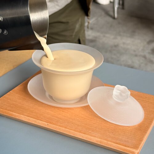 冰卡布奇诺创意磨砂玻璃盖碗下午茶山野风胡恰同款甜品餐具咖啡 - 图2