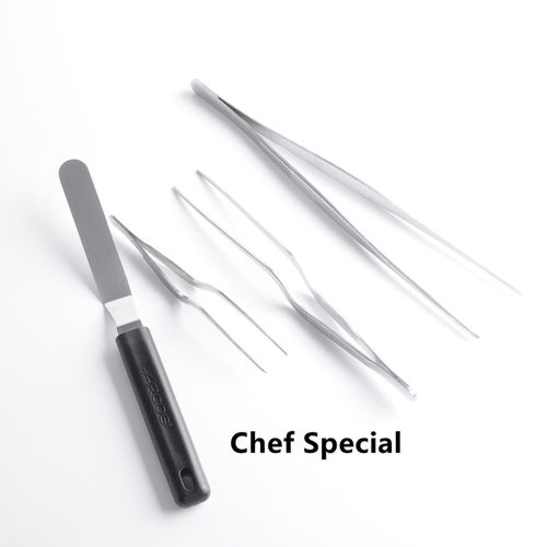 分子料理不锈钢镊子摆盘工具西餐厨师专用小抹刀专业chef位移铲 - 图3