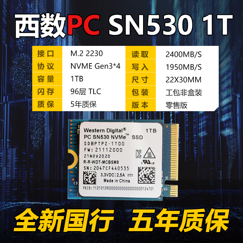 西数chsn530 1T 512G2230固态硬盘微软Xbox专用SSD建兴xa1 DIYcfe - 图0