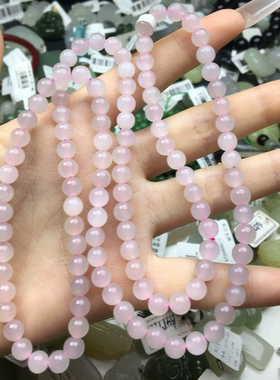 粉色6mm圆珠多圈手串 玉质细腻油润 珠子颗颗甄选 颗颗饱满