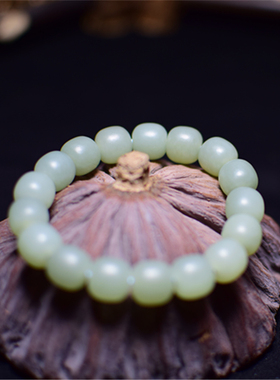 新疆和田玉且末蓝手串蓝调油性足