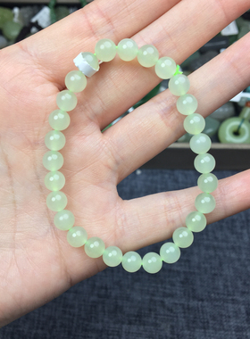 纯天然和田玉手串冰底晴水圆珠手链送女友老婆闺蜜生日礼物