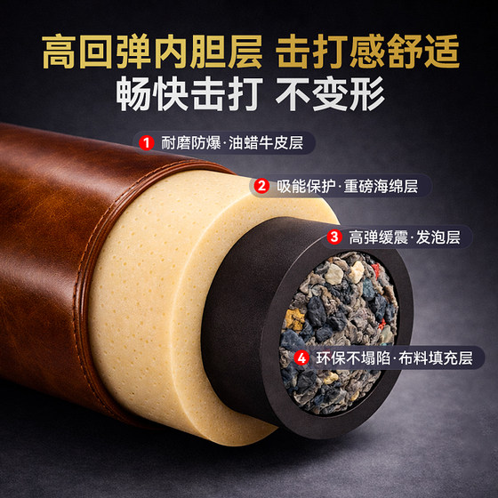 Retro oil wax leather boxing sandbag hanging type for adults home use leather training Sanda fighting fitness Taekwondo special