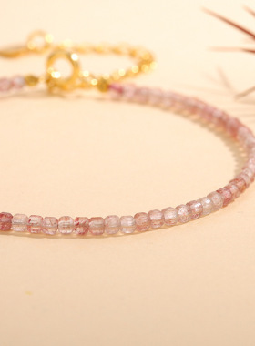 天然水晶手链草莓手串礼物