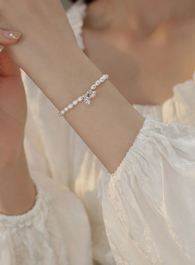 925纯银淡水珍珠手链送人礼物