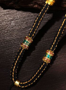 唐卡藏式棉线手项链坠男女吊坠绳