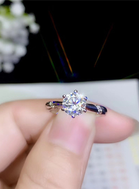 莫桑钻石戒指纯银18k白金证书