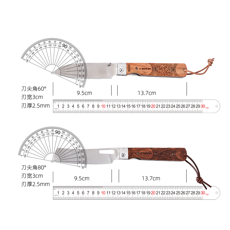 ETP精灵户外折叠刀具露营便携式面包水果刀不锈钢切菜切肉削皮刀
