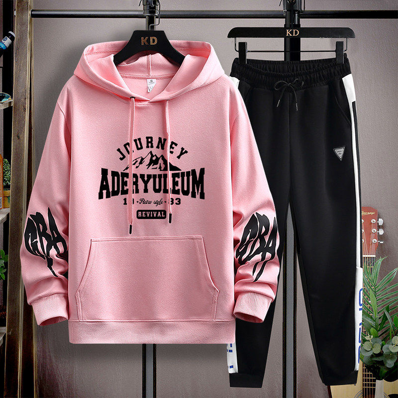 男士连帽卫衣套装秋季青少年学生潮流宽松运动两件套12到15岁大童,淘宝优惠券,粉丝福利购,淘宝优惠卷