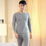 Хлопковое осеннее термобелье, тонкое удерживающее тепло нижнее белье, белый свитер, комплект, лонгслив, круглый воротник
