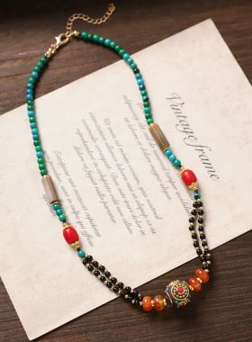 藏式民族风复古锁骨项链异域风