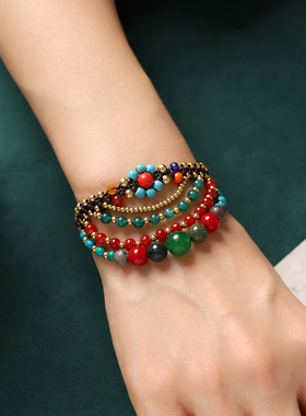 原创泰国民族风波西米亚编织手链