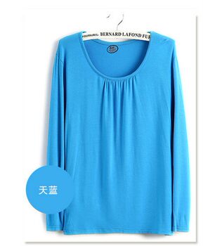 ອາຍຸກາງແລະຜູ້ສູງອາຍຸ fattening plus Modal single-piece autumn clothes for women fat MM long-sleeved T-shirt bottoming shirt extra large 200 pounds 6X