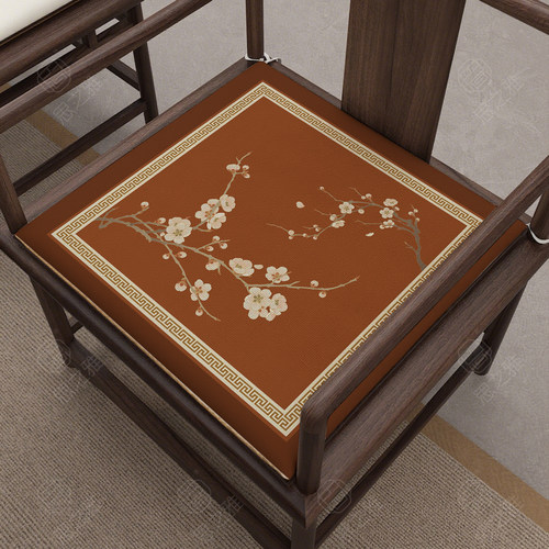 红木沙发垫坐垫新中式实木椅垫茶桌茶椅子太师圈椅座垫防滑可定制 - 图0