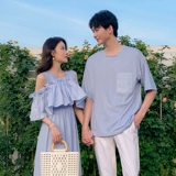 DISOO Парная одежда для влюбленных, летняя трендовая летняя одежда, небольшой дизайнерский комплект, футболка, тренд сезона