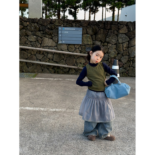 Girls' white Korean style patchwork gauze lace trim decoration