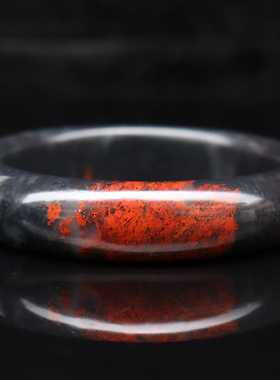 玉逸珠宝天然玉石桂林鸡血玉手镯