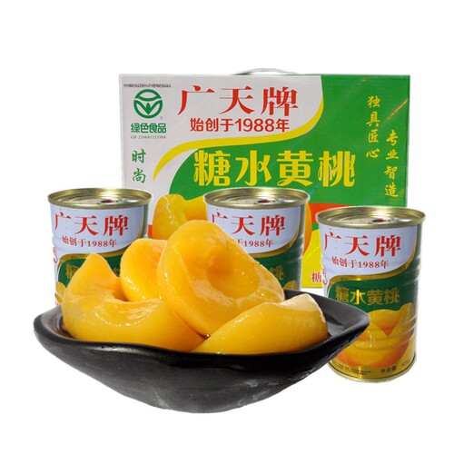 丹东特产广天糖水黄桃罐头开罐即食水果整箱礼盒包装果肉烘焙原料 - 图0
