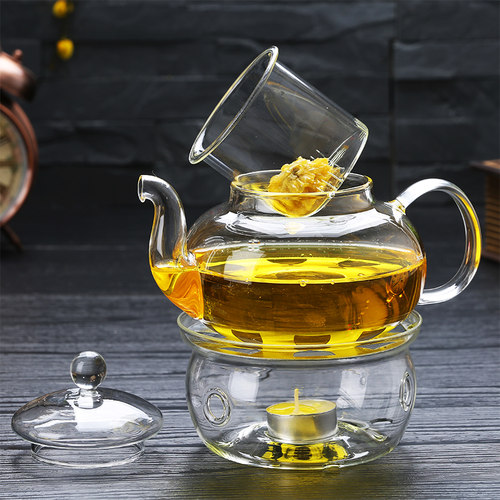 耐热玻璃茶具花茶壶家用泡茶杯子煮下午茶水果茶壶套装可蜡烛加热 - 图2
