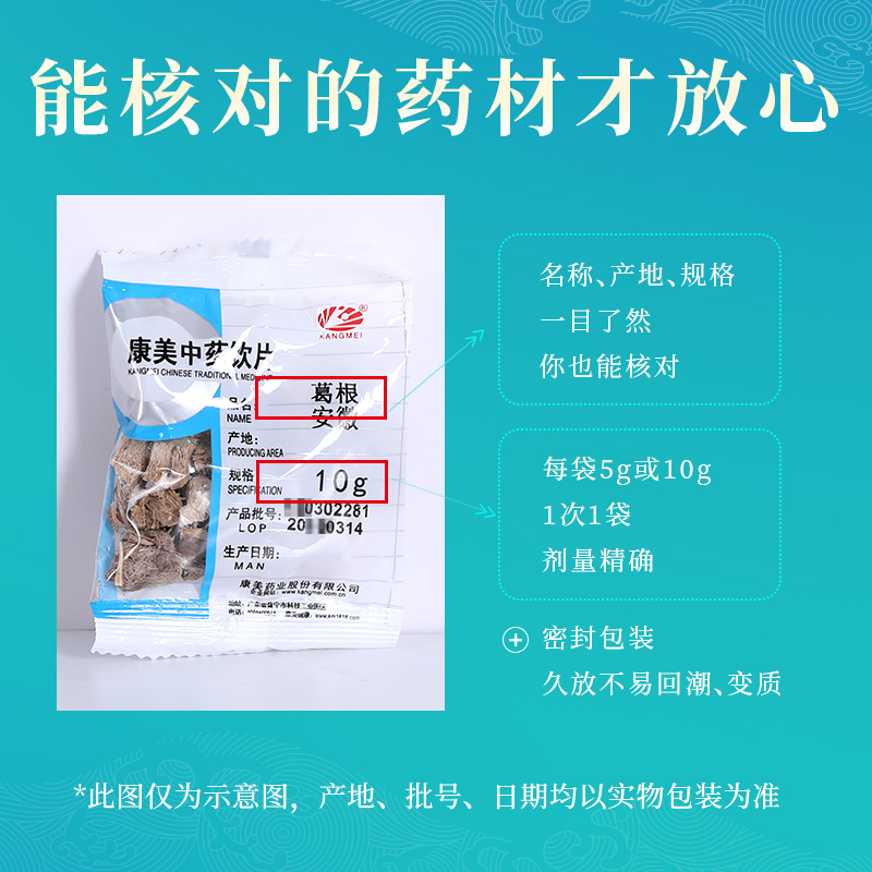 康美药业 葛根 10g多规格安徽中药饮片中药材店铺抓配官方旗舰店 - 图1