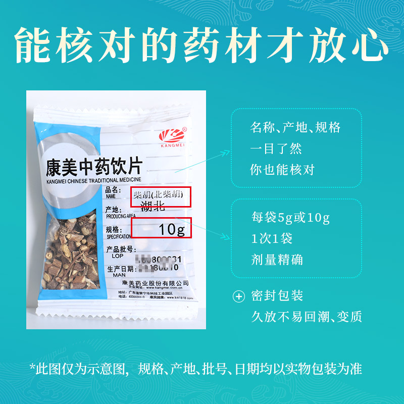 康美药业 柴胡 10g多规格山西中药饮片中药材店铺抓配官方旗舰店 - 图1