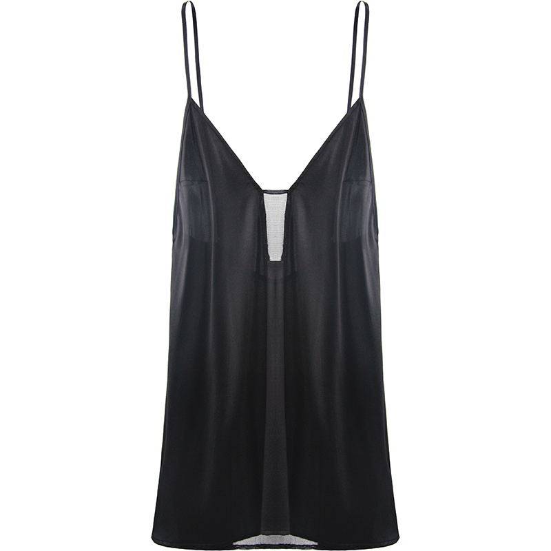 韵扉桑蚕丝性感透明网纱吊带睡裙 韵扉睡裙